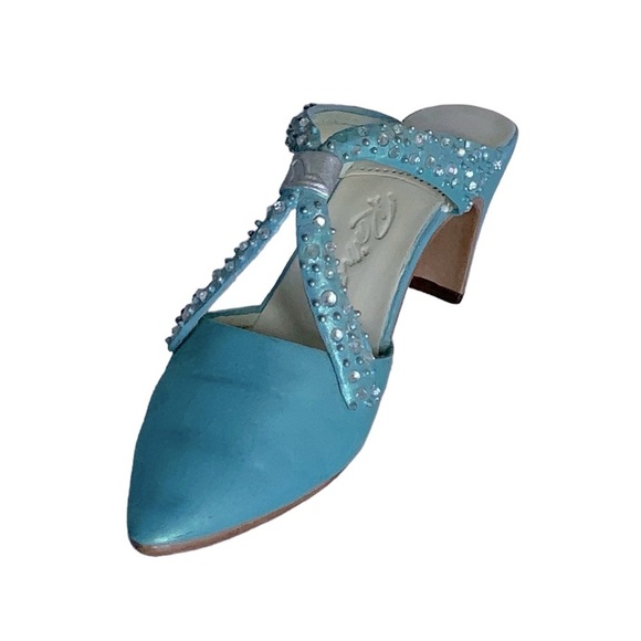 Vintage Miniature Collectible High Heel Shoe Retired LTD Edition 2000 Blue Teal - Picture 11 of 16